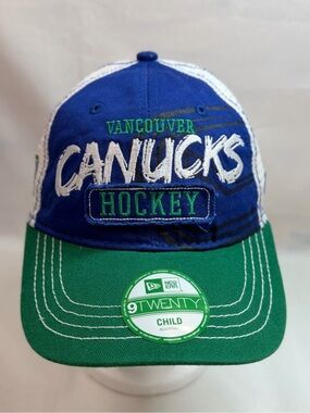 New Era Vancouver Canucks Kids 9TWENTY Adjustable Cap - Blue/Green